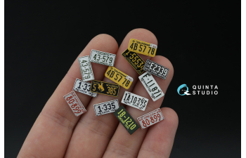 3D Декаль Автомобильные номера США, западные штаты, 1940-1950 (для всех моделей) (на метал. основании)