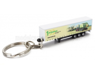 TRAILER Portachiavi - Keyring Rimorchio Telonato Krone Big-pack For Truck - Cm. 5.8, Yellow Green