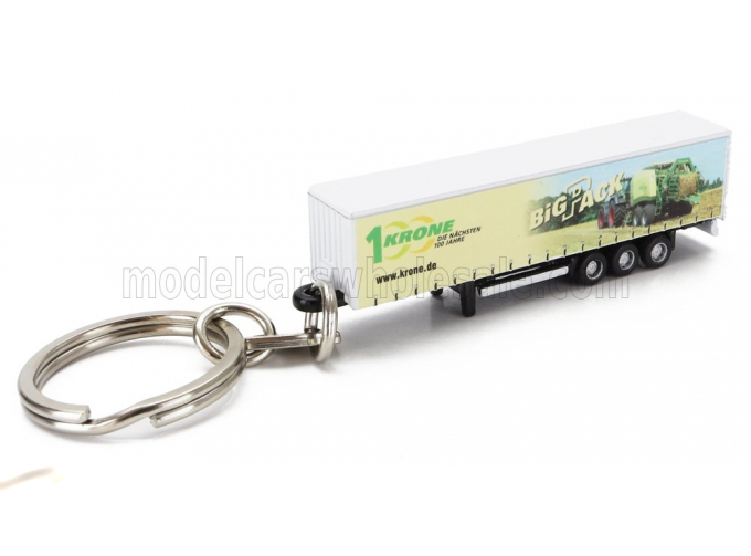 TRAILER Portachiavi - Keyring Rimorchio Telonato Krone Big-pack For Truck - Cm. 5.8, Yellow Green