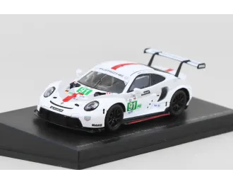 PORSCHE 911 991-2 Rsr-19 4.2l Team Porsche Gt №91 Winner Lmgte Pro Class 24h Le Mans (2022) Gianmaria Bruni - Richard Lietz - Frederic Makowiecki, White Grey Red