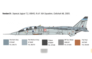 Сборная модель JAGUAR T.2 R.A.F Trainer Military Airplane 1970