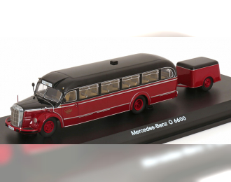 MERCEDES-BENZ O 6600 with luggage trailer, black red