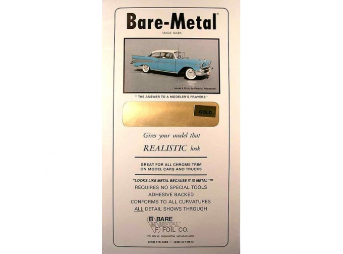 Самоклеющаяся фольга BARE-METAL 008 GOLD (золото), 152 х 298 мм