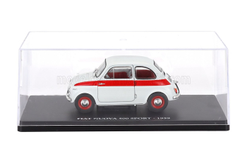 FIAT 500 Sport (1959) - Con Vetrina - With Showcase, White Red