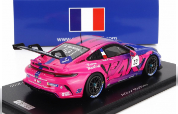 PORSCHE 911 991-2 Gt3 Team L'art №53 France Porsche Carrera Cup Season (2022) A.Mathieu, Purple Blue