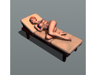 Фигура Красотка на шезлонге 5 (масштаб 1:24), окрашенная