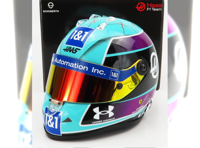 SCHUBERTH HELMET F1 Casco Helmet Vf-22 Team Haas N 47 Miami Gp (2022) Mick Schumacher, Light Blue Black