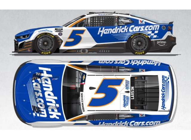 Chevrolet #5 Kyle Larson * HendrickCars.com*, white/blue 2025