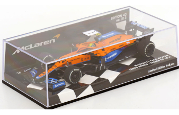 McLAREN F1 Mcl35l Mercedes M12 Eq Power+ Team Mclaren N4 French Gp (2021) Lando Norris, Orange Light Blue