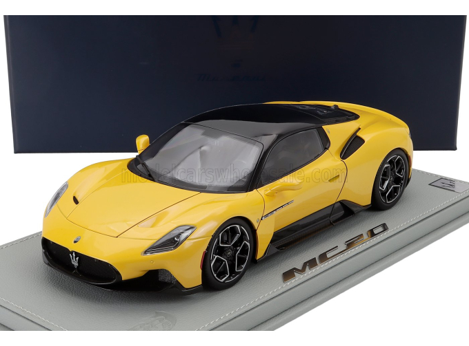 MASERATI Mc20 Gloss Black Roof (2020) - Con Vetrina - With Showcase, Giallo Genio - Yellow Black