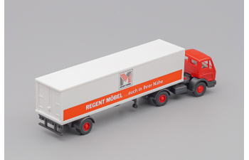 MERCEDES-BENZ NG 1619 Tractor / Trailer "Regent Möbel", red / white / darkgray