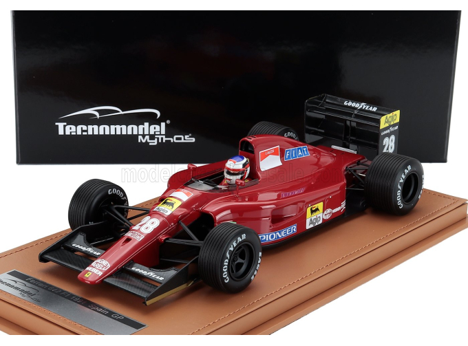 FERRARI F1 642 №28 British Gp With Rain Tires (with Pilot Figure) (1991) Jean Alesi, Red Black