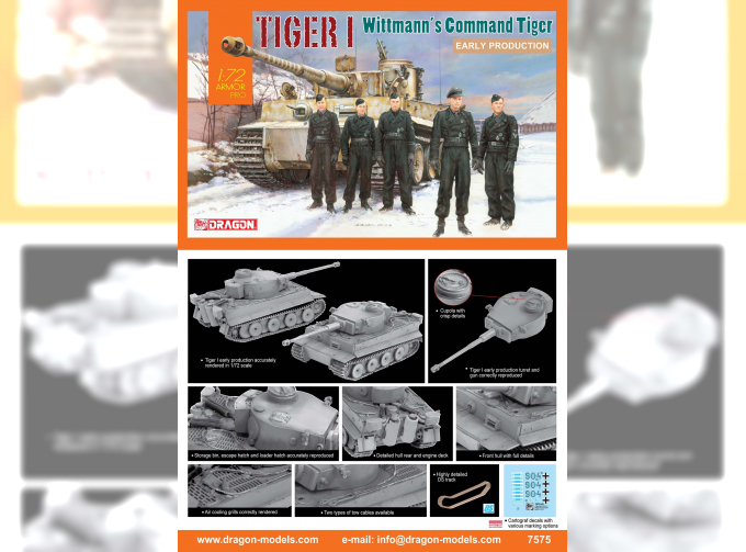 Сборная модель Танк Tiger I Early Production, Wittmann's Command Tiger