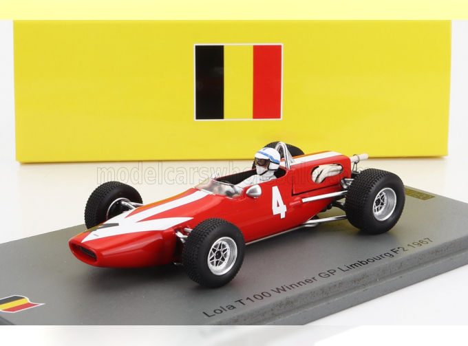 LOLA F2 T100 N 4 Winner Limbourg Gp (1967) J.Surtees, Red White