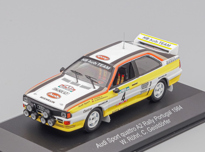 AUDI Quattro A2 Team Audi Sport Hb (night Version) N4 Rally Portugal (1984) W.Rohrl - C.Geistdorfer, White Yellow