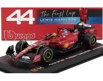 FERRARI F1 Sf-23 Team Scuderia Ferrari Hp №44 Fiorano 2025 Lewis Hamilton - Con Vetrina - With Showcase, Red Black