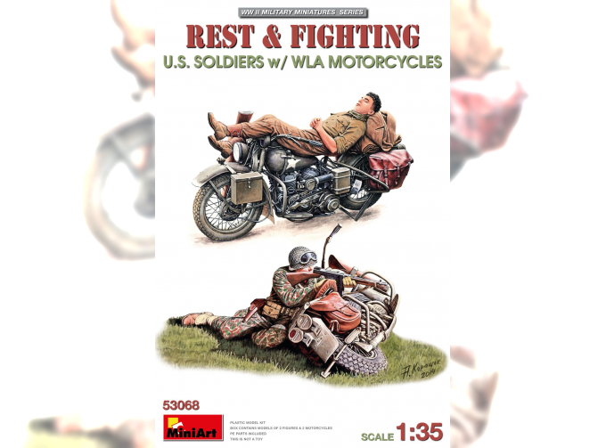 Сборная модель FIGURES Rest & Fighting U.s. Soldier Wla Military Motorcycle