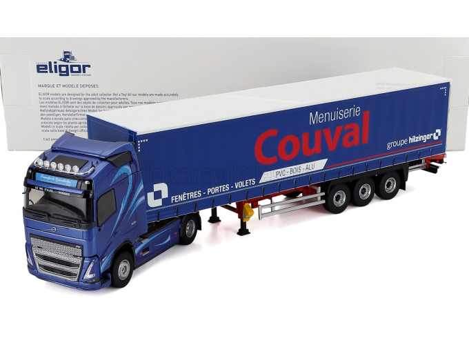 VOLVO Fh 500 Truck Telonato Couval Transports (2020), Blue Met