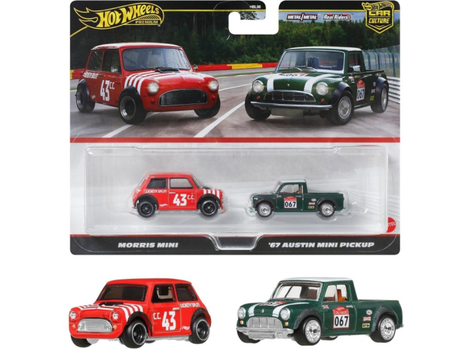 MINI MORRIS Set 2x Mini №43 Racing + Austin Mini Pick-up (1967), Red Green