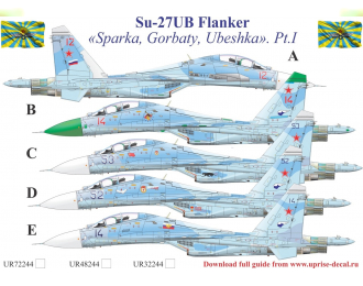 Декаль для Суххой-27UB Flanker, без тех. надписей