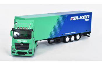 MERCEDES-BENZ Actros Gigaspace с полуприцепом "Falken Tires", green / blue