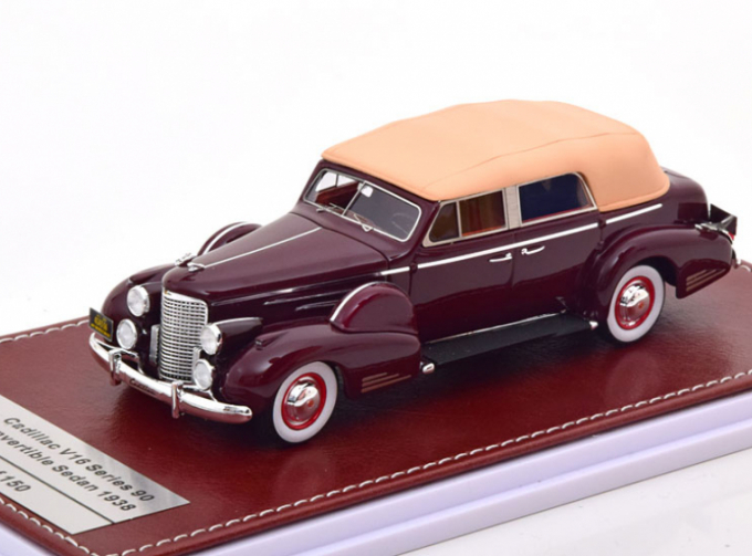 CADILLAC V16 Series 90 Convertible Sedan 1938 Maroon