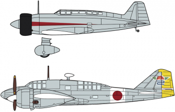 Сборная модель Самолеты Mitsubishi Ki15-I Type 97 Plane (Babs) and Ki46-II/III Type 100 Recon