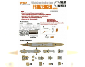 Набор деталей WWII German Navy Heavy Cruiser Prinz Eugen 1942