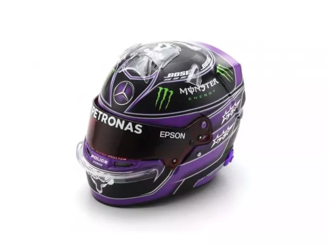 BELL HELMET Casco Helmet F1 Lewis Hamilton World Champion Team Mercedes Amg Petronas W11 №44 Winner Turkish Gp (2020) - 7 Time World Champion, Purple Met Black