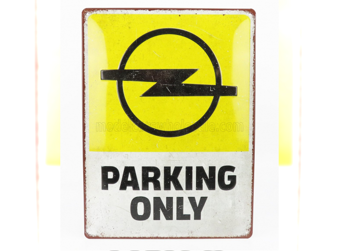 ACCESSORIES 3d Metal Plate - Opel Parking Only, Yellow White