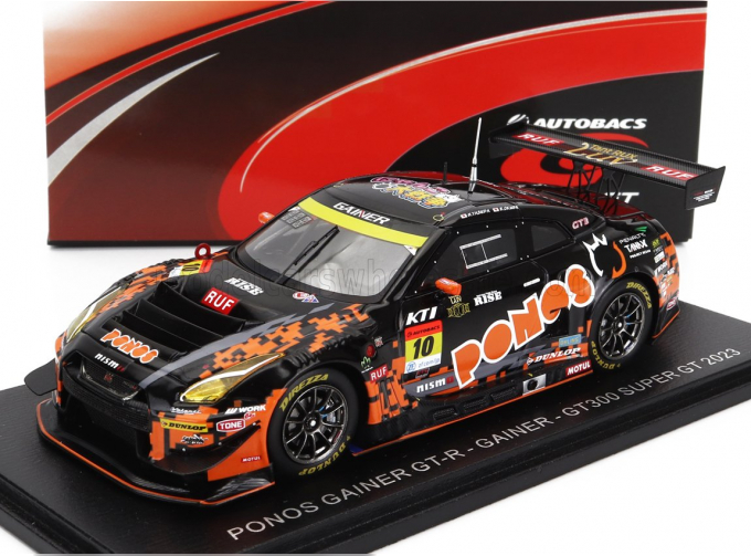 NISSAN Gt-r Nismo Team Ponos Gainer N10 Gt300 Class Super Gt (2023) H.Yasuda - R.Okusa, Black Orange