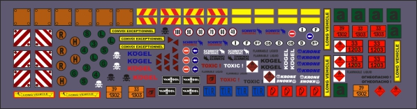 Набор декалей Прицепы (вариант 1)