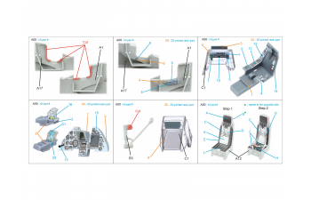 3D Декаль интерьера кабины Ка-50 (серо-голубые панели) (HobbyBoss/ARK) (с 3D-печатными деталями)