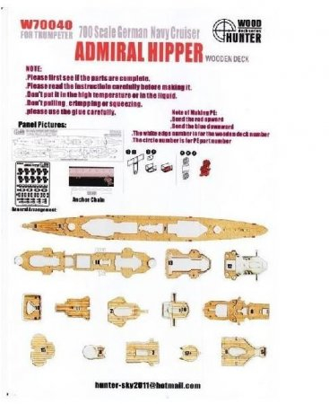 Набор деталей WWII German Heavy Cruiser Admiral Hipper