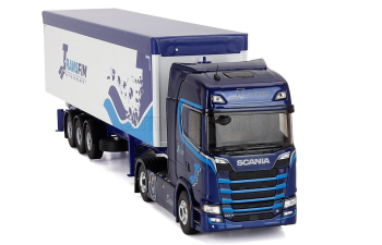 SCANIA S500 Truck Cassonato Transfim Transports 2024, Blue White