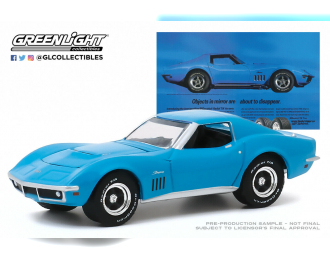 CHEVROLET Corvette "Objects In Mirror Are About To Disappear" 1969 Light Blue