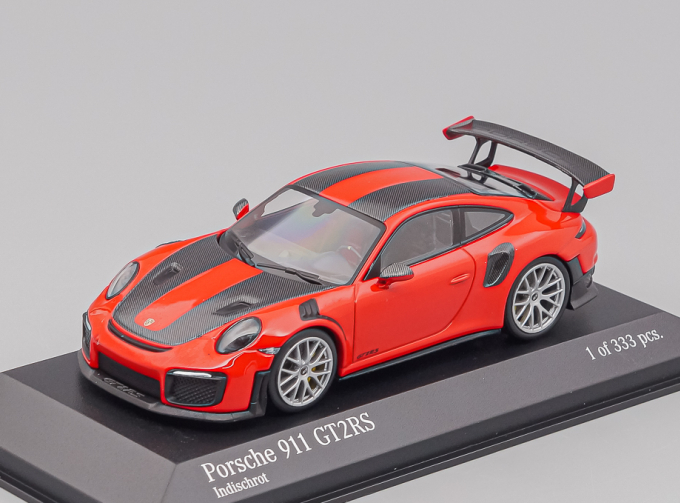 PORSCHE 911 991-2 Gt2 Rs Weissach Package 2018 - Silver Rims, Red Black