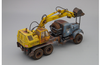 КрАЗ-255Б1 ЭОВ-4421 Экскаватор, синий / желтый