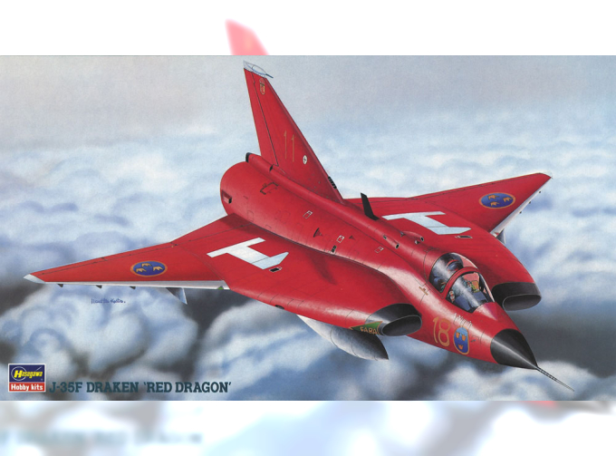 Сборная модель Cамолет J-35F Draken "Red Dragon"