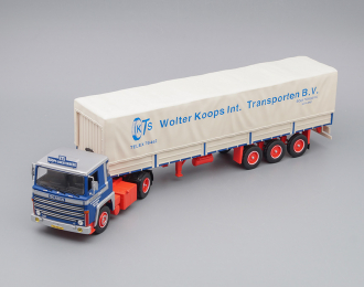 SCANIA LBT 141 с полуприцепом "Wolter Koops" 1976, blue / red