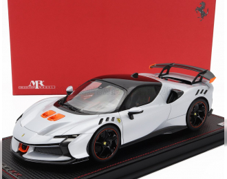 FERRARI Sf90 Xx Stradale (2024) - Con Vetrina - With Showcase, Bianco Artico - White Orange Black