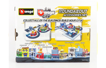 ACCESSORIES Diorama - Set Build City Roundabout - With Seat Ibiza 2008, Blue