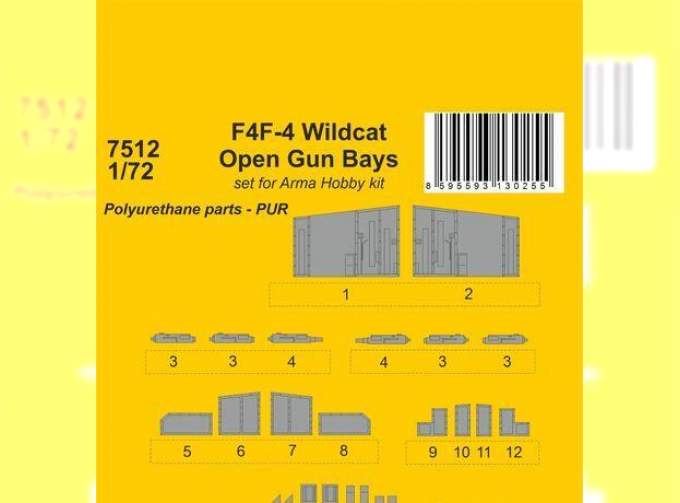 F4F-4 Wildcat Open Gun Bays / for Arma Hobby kit