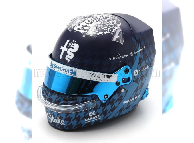 BELL HELMET F1 Casco Helmet Alfa Romeo C43 Team Stake N 24 Japan Gp (2023) Guanyu Zhou, Blue