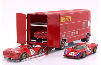 OM FIAT 150 Rolfo Scuderia Ferrari Race Car Transporter of the 70s  (1967), red