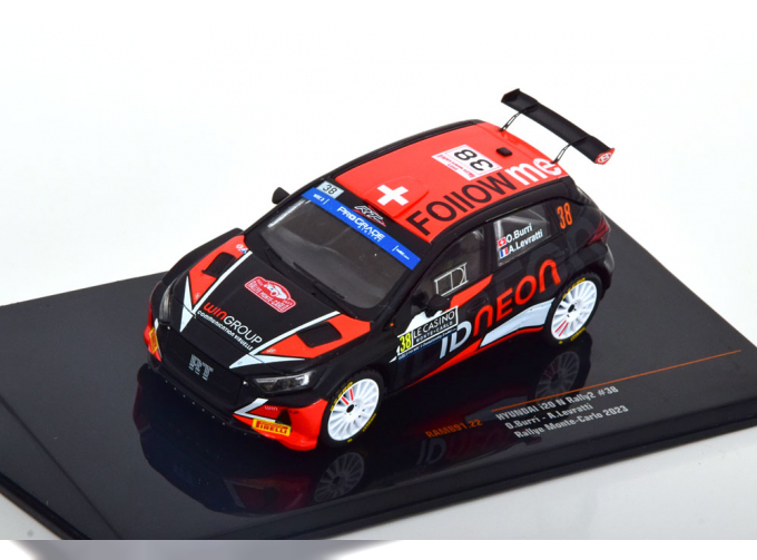 HYUNDAI I20 N Rally2 №38 Rally Montecarlo (2023) O.Burri - A.Levratti, Black Red