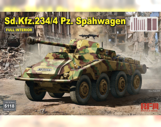 Сборная модель немецкий бронеавтомобиль Sd.Kfz.234/4 Pz.Spähwagen с полным интерьером