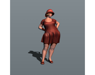 Фигура Пышка в стиле ретро (масштаб 1:24), окрашенная