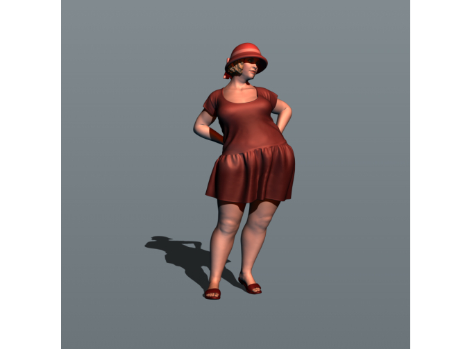 Фигура Пышка в стиле ретро (масштаб 1:24), окрашенная