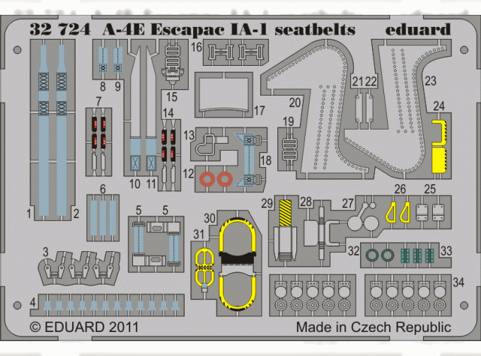 Фототравление привязные ремни A-4E Escapac IA-1 seatbelts